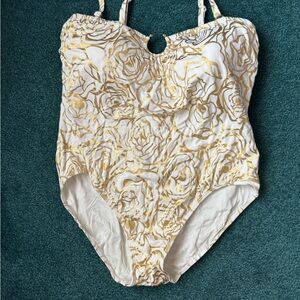 Newport News White Swimsuit with Subtle Textured Finish